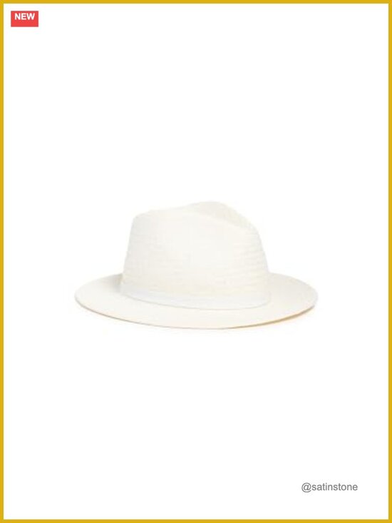 Packable Straw Fedora Hat with Leather Band